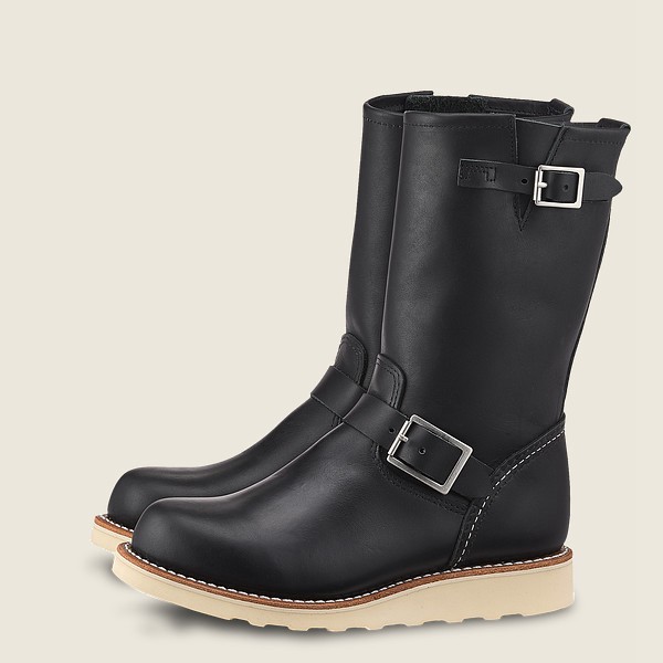 Botas Red Wing Heritage Mujer Negros - Classic Engineer - Tall Boundary Cuero - 235-OQIDUN